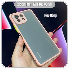 Ốp lưng cho Xiaomi Mi 11 Lite NE-4G-5G nhám viền màu che camera