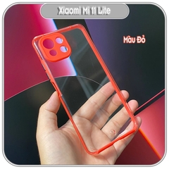 Ốp Lưng cho Xiaomi Mi 11 Lite 4G - 5G - NE PC Trong Suốt Viền Màu Mỏng ,Che Camera