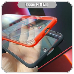 Ốp Lưng cho Xiaomi Mi 11 Lite 4G - 5G - NE PC Trong Suốt Viền Màu Mỏng ,Che Camera