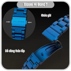 Dây kim loại bản lớn cho Xiaomi Miband 7 Mijobs Metal Strap Plus