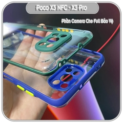 Ốp Lưng cho Xiaomi Poco X3 NFC - X3 Pro PC Cứng Trong Suốt Viền Màu Mỏng ,Che Camera