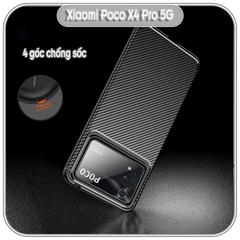 Ốp lưng cho Xiaomi Poco X4 Pro 5G chống sốc Carbon Auto Focus