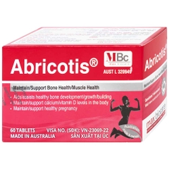 Abricotis bổ sung canxi hỗ trợ sức khỏe xương, cơ bắp hộp 6 vỉ x 10 viên
