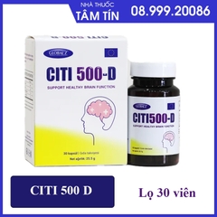 Citi 500-D bổ não, cải thiện tuần hoàn máu não, tăng cường trí nhớ (Lọ 30 viên)