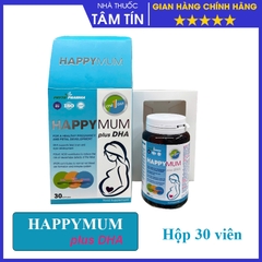 Happy Mum plus DHA hộp 30 viên bổ sung Vitamin khoáng chất và DHA cho bà bầu