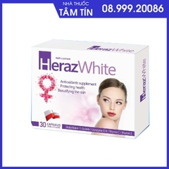 Heraz White hộp 30 viên hỗ trợ trắng, sáng da chống oxy hóa