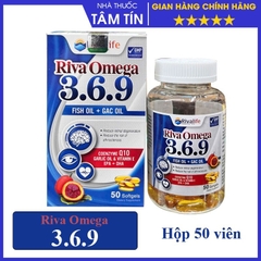 Riva Omega 3.6.9 hộp 50 viên hỗ trợ tăng cường thị lực, ngăn ngừa xơ vữa mạch máu