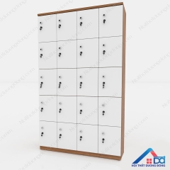 Tủ locker 20 ngăn bằng gỗ màu trắng - LKG 08