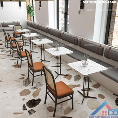 Bàn cafe mặt vuông chân sắt -BCF 36