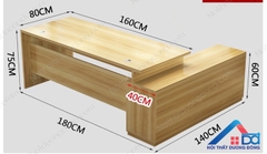 Bàn giám đốc kèm tủ phụ 1m6 - GĐ 19