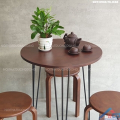 Bộ bàn ghế cafe hình tròn chân sắt -BGCF 30