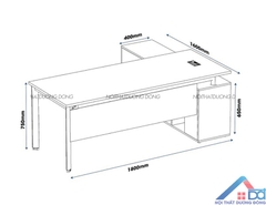 Bàn giám đốc chân oval 1m8 -GĐ 26