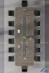 Bàn họp hình chữ nhật bo viền - BH 75
