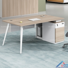 Bàn làm việc chân lục giác hộc sâu trắng -CS 71