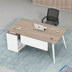 Bàn làm việc chân lục giác hộc sâu trắng -CS 71
