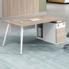 Bàn làm việc chân lục giác hộc sâu trắng -CS 71