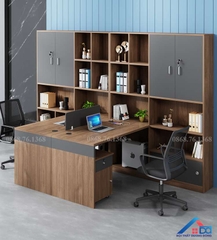 Mẫu bàn làm việc kèm tủ tài liệu - LV 34