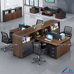 Bàn làm việc nhân viên kèm tủ đa năng - LV 26