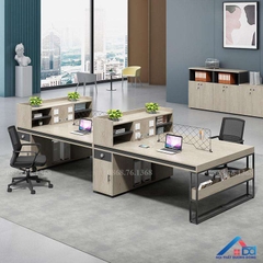 Cụm bàn làm việc 4 người có tủ phụ - CB 58