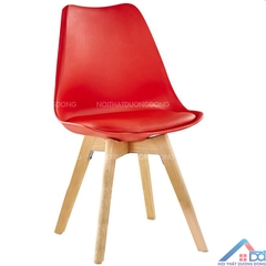 Ghế cafe Eames đệm bọc da J5 màu đỏ -CF 06