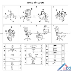 Ghế công thái học ergonomic có để chân nhựa -GX 22