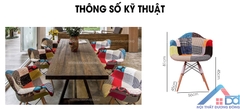 Ghế thuyền bọc vải thổ cẩm độc đáo -CF 42