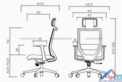Ghế xoay tựa đầu ngã lưng -GX 35