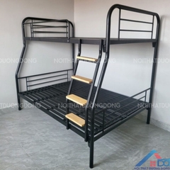 Giường sắt lệch tầng ống tròn rộng 1m4 -GT26