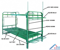 Giường tầng sắt quân đội dát sắt -GT 34