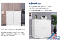 Tủ văn phòng sắt dáng thấp màu trắng -TS 20