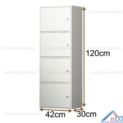 Tủ locker gỗ 1 cột 4 ngăn -LKG 13