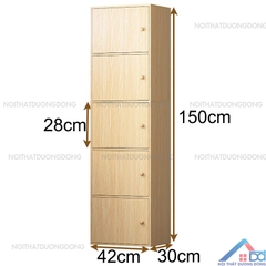 Tủ locker gỗ 1 cột 5 ngăn -LKG 14