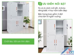 Tủ sắt văn phòng 4 cánh - TS 17