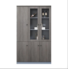 Tủ tài liệu 2 cánh kính 1 cánh gỗ đẹp - TL 42