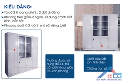Tủ tài liệu sắt 4 khoang -TS 25