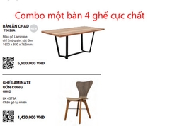 Bộ bàn ăn 4 ghế An Cường TD026A-GH02
