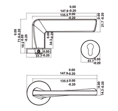 Bộ khóa tay nắm gạt DIY Hafele 499.63.628