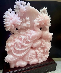 Cặp Khổng Tước Mẫu Đơn Hồng Ngọc Onyx – Đại kiệt tác phú quý cát tường, gắn kết duyên nồng và vương khí đỉnh cao