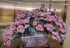 Bình Cây Hoa Mai Ngọc Serpentine Khai Xuân Phú Quý, Tài Lộc Nở Hoa