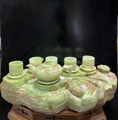 Bộ Ấm Trà Ngọc Onyx Kiệt Tác Trà Đạo Tụ Khí Đào Viên