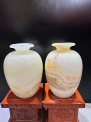Cặp Lục Bình Tài Lộc Ngọc Onyx Tích Lũy Tài Sản, Gia Tăng Vượng Khí