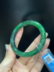 Vòng Liền Bản Đũa Ngọc Phỉ Thúy Sắc Xanh Lý Đậm