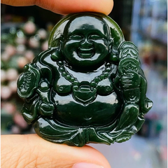 Mặt dây chuyền đá ngọc bích Phật Di Lạc
