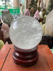 Quả Cầu Thạch Anh Trắng Trong 17.5cm Minh Triết Quang Minh, Khai Thông Bản Mệnh