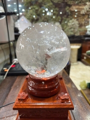 Quả Cầu Thạch Anh Trắng 15.5cm Ánh Sáng Băng Thanh, Vạn Sự Hanh Thông