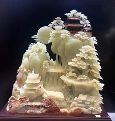 Bồng Lai Tiên Cảnh Ngọc Onyx Trực Cảnh Bảo Vật Sơn Thủy Hữu Tình