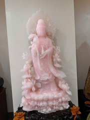 Mẹ Quan Âm Ngọc Onyx Hồng - Tâm An Thiền Định