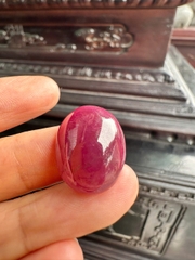 Mặt Trứng Đá Quý Ruby Tự Nhiên Vương Giả Thời Thượng, May Mắn Tối Cao
