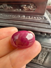 Mặt Trứng Đá Quý Ruby Tự Nhiên Vương Giả Thời Thượng, May Mắn Tối Cao