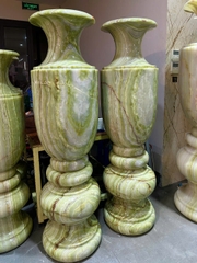 Cặp Lục Bình Ngọc Onyx Xanh Tuyệt Tác Trấn Trạch, Khẳng Định Đẳng Cấp Thượng Lưu